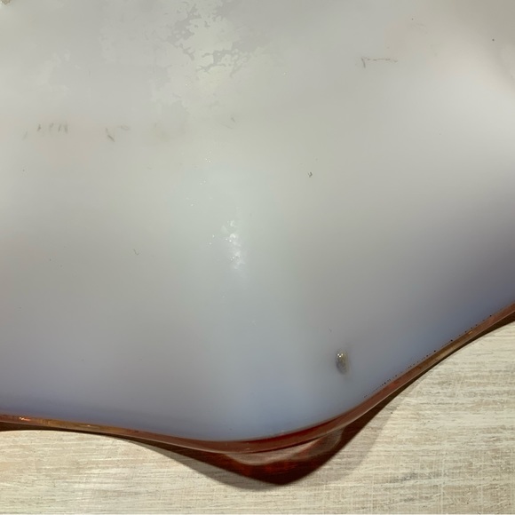 Victorian Glass Cranberry Ruffled Brides Bowl Cased White opaque - Picture 3 of 5